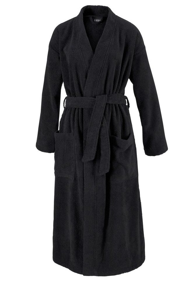 Egeria Unisex-Bademantel Topas, ideal für Sauna & Spa, Hotelbademantel, Morgenmantel, Langform, Walkfrottee, Schalkragen, Gürtel, für Damen & Herren, in Kimonoform