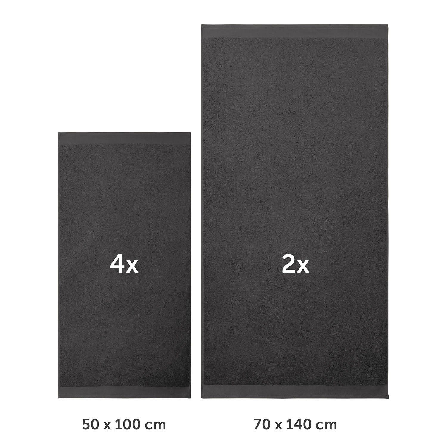 Blumtal Handtuch Set Premium 4/6-tlg. Frottier Dusch- (70x140 cm) & Handtuch (50x100 cm), Frottee (Set, 6-St), 100% Baumwolle, Oeko-TEX Zertifiziert – Bild 2 von 5