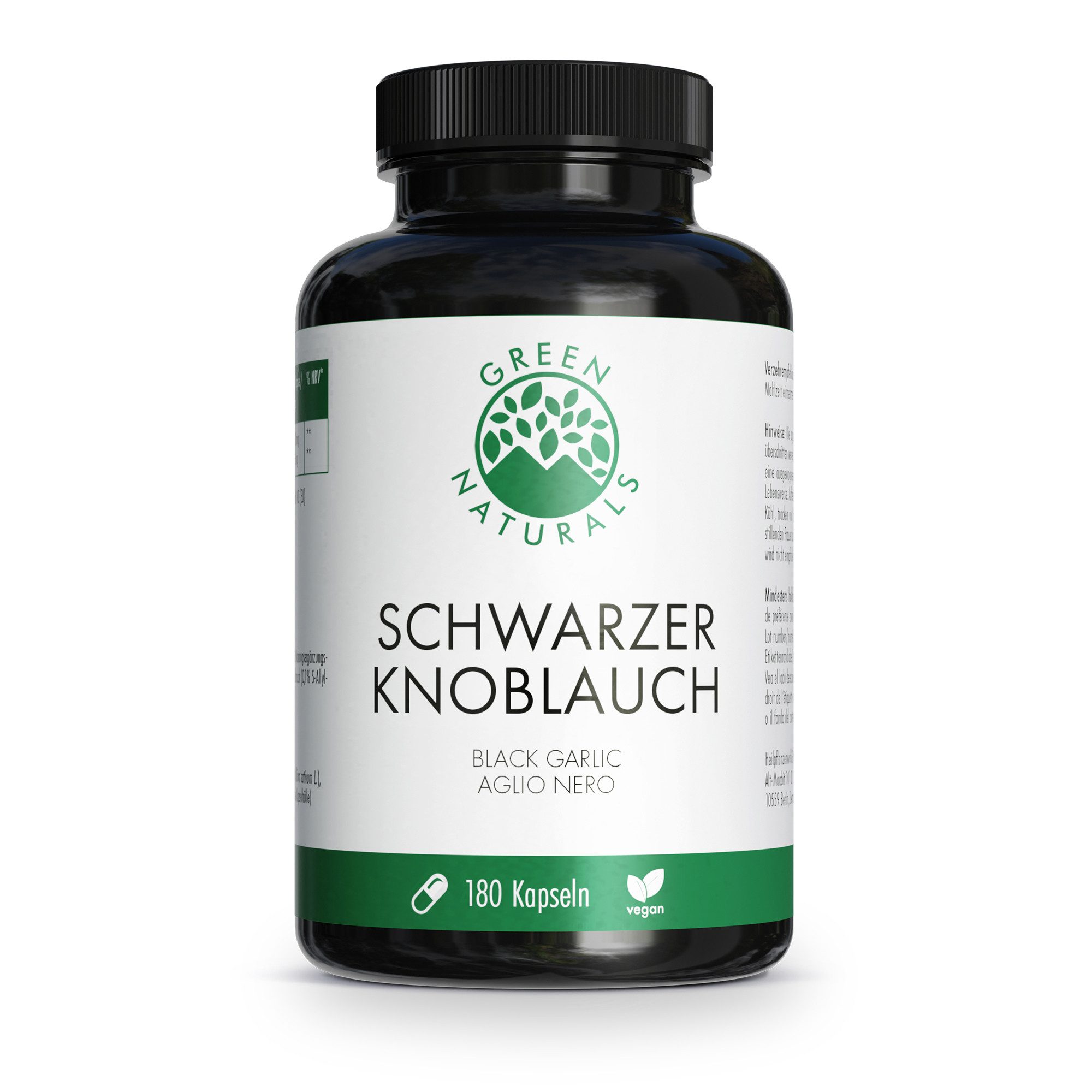 Green Naturals Schwarzer Knoblauch 600 mg mit SAC KAP, 130.0 g
