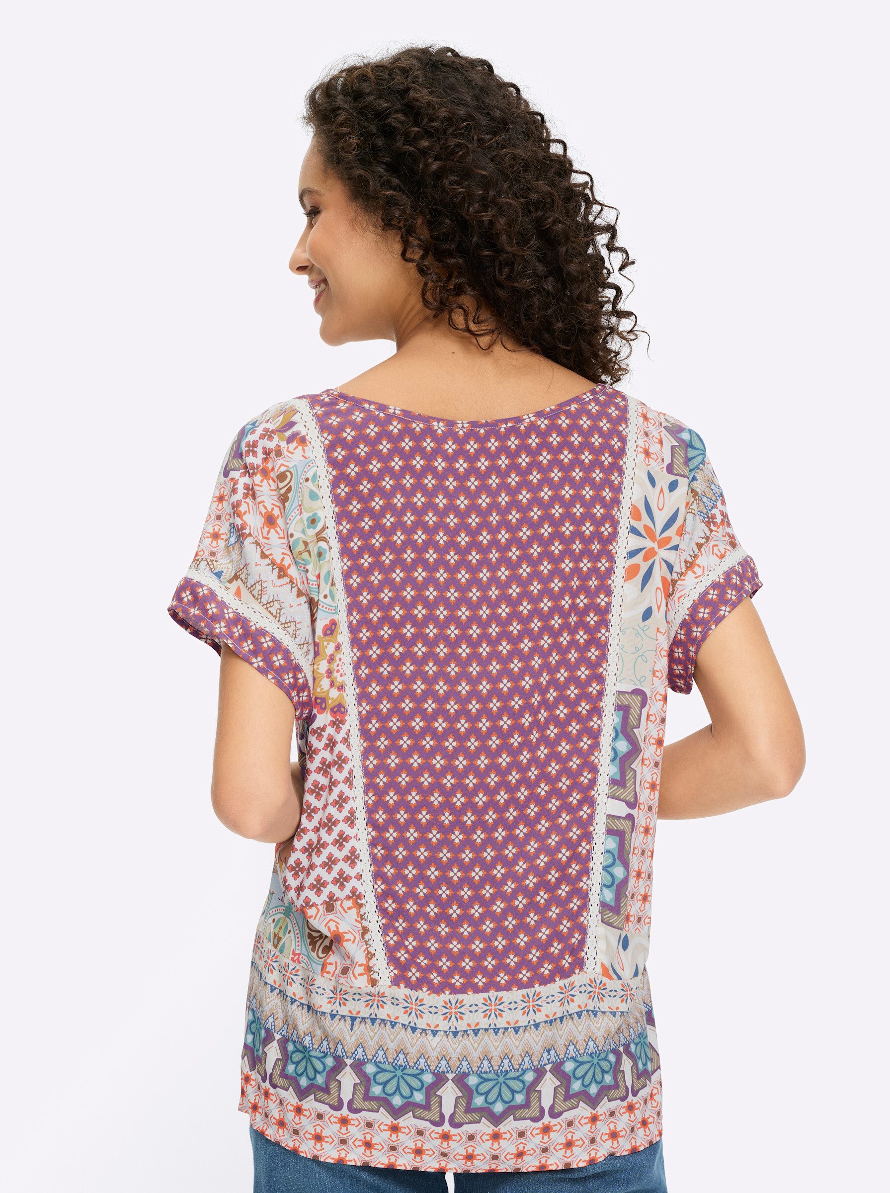 heine Klassische Bluse Druckbluse Kurzarm