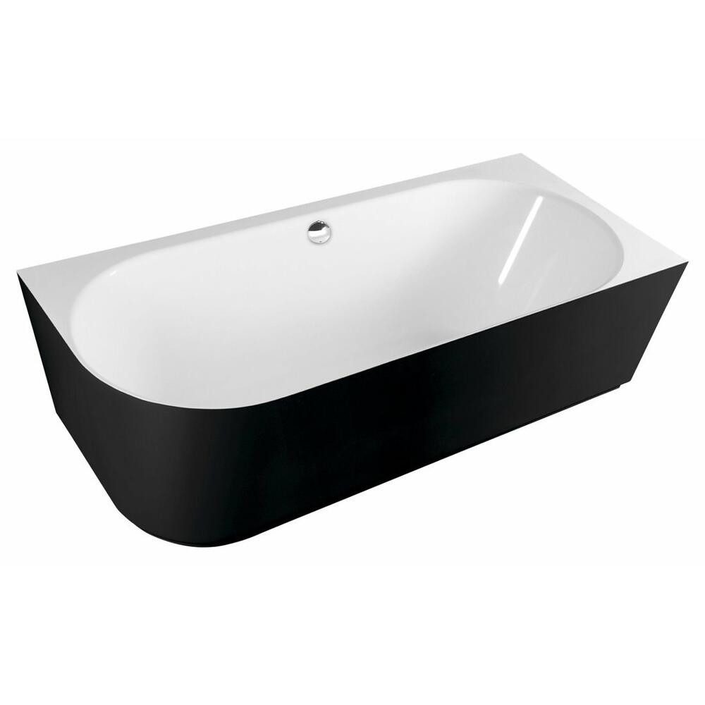 HAK Badewanne SUSSI R Badewanne 160x70x50cm, schwarz/weiß, (1-tlg)