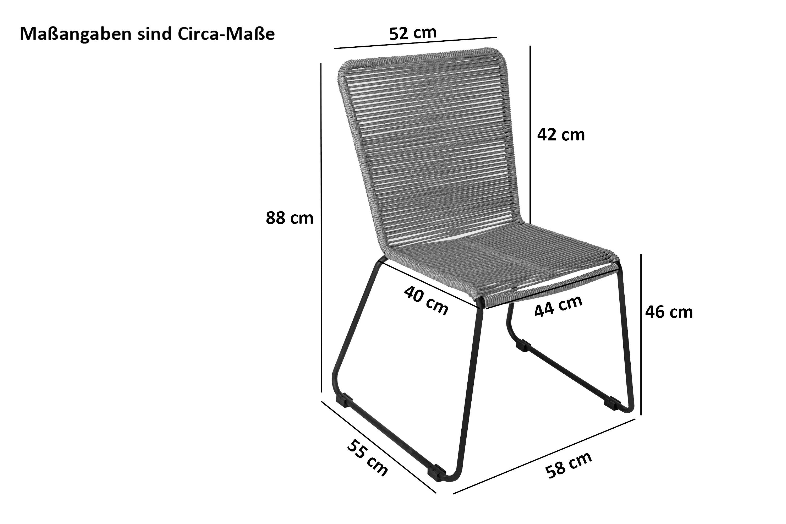 SAM® Essgruppe Kristall, Akazienholz, natürliche Baumkante, Metallgestell und Stühle grau