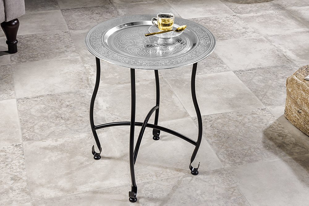 riess-ambiente Beistelltisch MARRAKESCH 50cm silber / günstig online kaufen