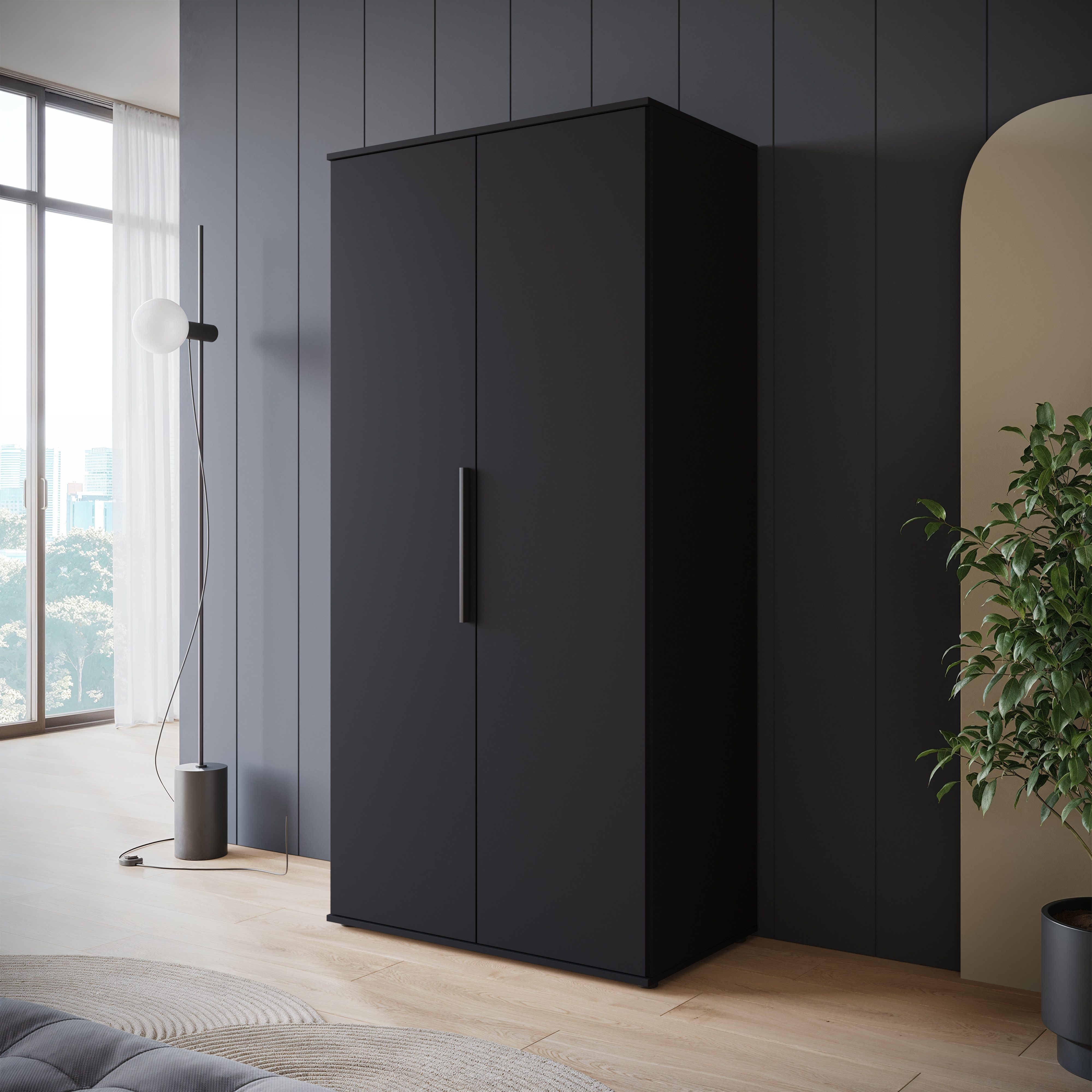 OTTO home Kleiderschrank LAGOS Wäscheschrank, Garderobe, schwarze Griffe, M günstig online kaufen