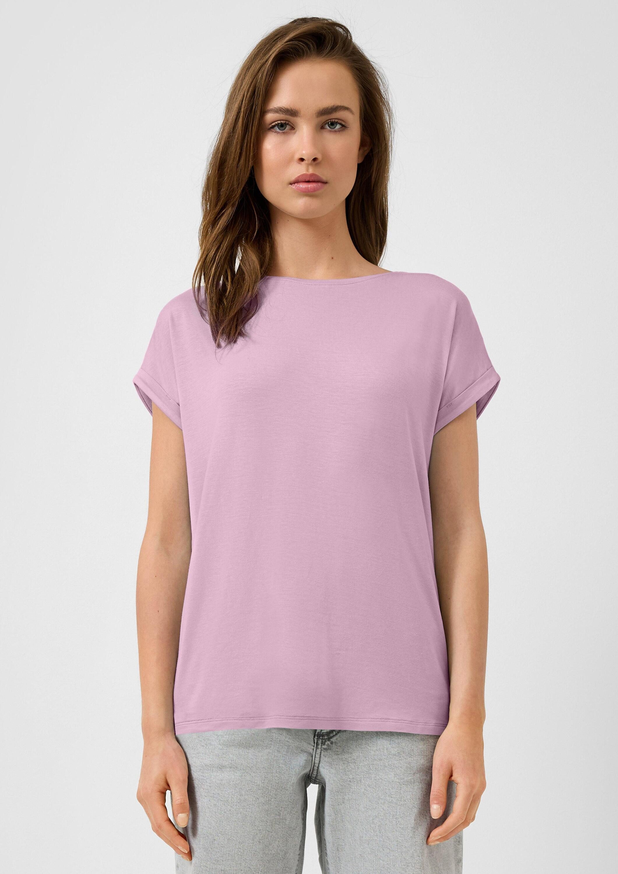 QS Kurzarmshirt T-Shirt T-Shirt aus Lyocellmix