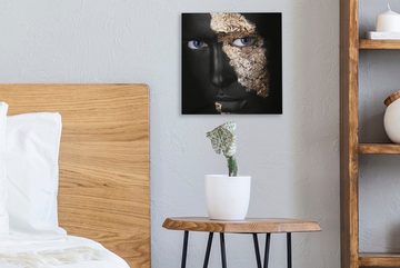 OneMillionCanvasses® Leinwandbild Frau - Gold - Schwarz und Gold, (1 St), Leinwand Bilder für Wohnzimmer Schlafzimmer