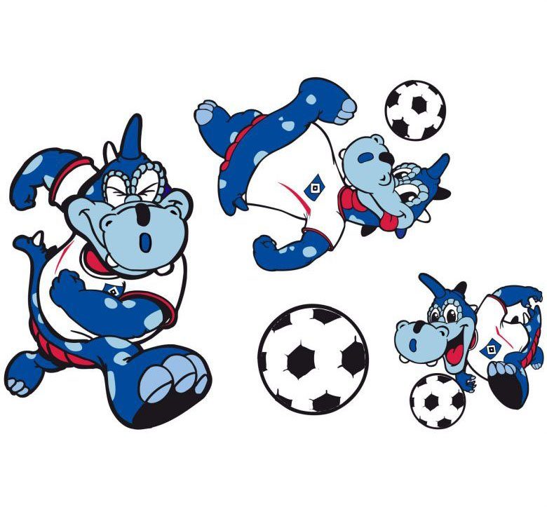 Wall-Art Wandtattoo Fußball HSV Maskottchen Set (1 St), selbstklebend, entfernbar