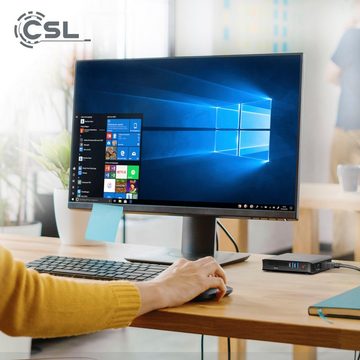 CSL Narrow Box Ultra HD Compact v4 / 512GB M.2 SSD/ Win 10 Pro Mini-PC (Intel Celeron N4120, UHD Graphics 600, 4 GB RAM, passiver CPU-Kühler)