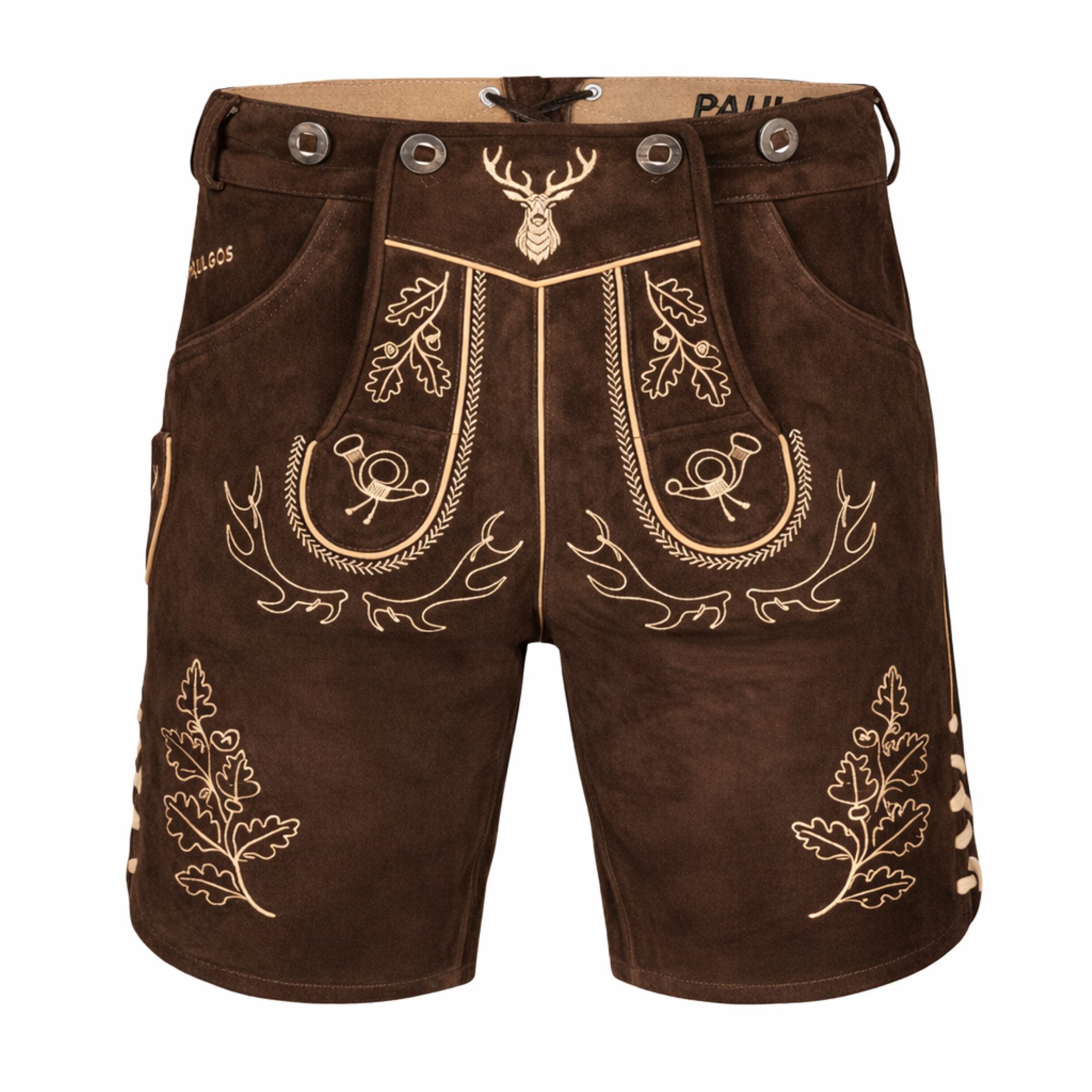 PAULGOS Trachtenhose Herren Lederhose Kurz mit Trägern 100% Echtleder - HK5 günstig online kaufen