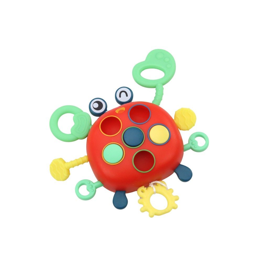 LEAN TOYS Lernspielzeug Motorikspielzeug Sinnesspielzeug Beißring (Spar-Set, 1-St., 14 x 13 x 4 cm weich), Beißring, Noppen, Drehfunktion, Motorik, 14 x 13 x 4 cm