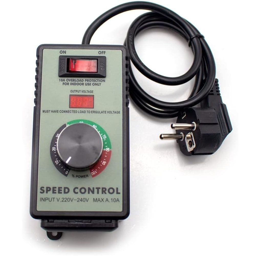 PRIISF Steckdose Drehzahlregler AC 230V 4000W Frequenzumrichter Motorspannungsregler, 10A, Drehzahlsteller Drehdimmer Steckdosendimmer Motorregler, Drehzahlsteuerung Drehzahlsteller mit Drehknopf, AC SCR Motor Regler Spannungsregler Drehzahlregler Dimmer Controller