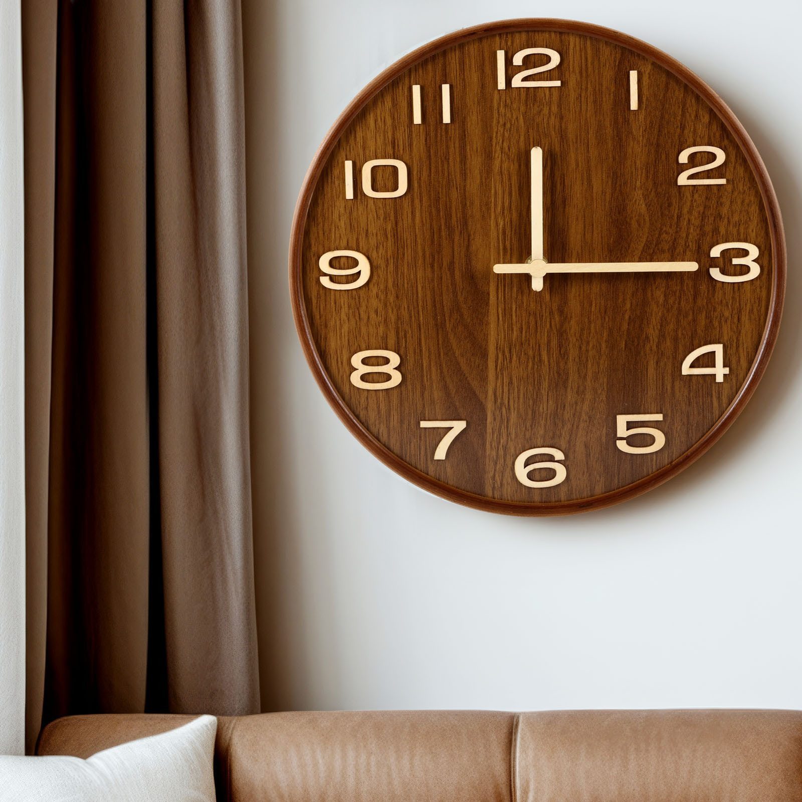 BlingBin Wanduhr 30cm Rund Wanduhr, Holz günstig online kaufen