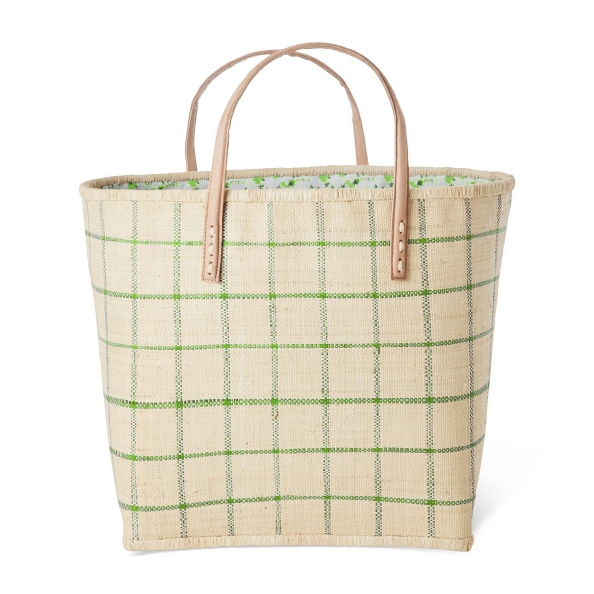 RICE A/S Shopper Raffia Shopper – Handgefertigte Einkaufstasche aus Naturmaterial