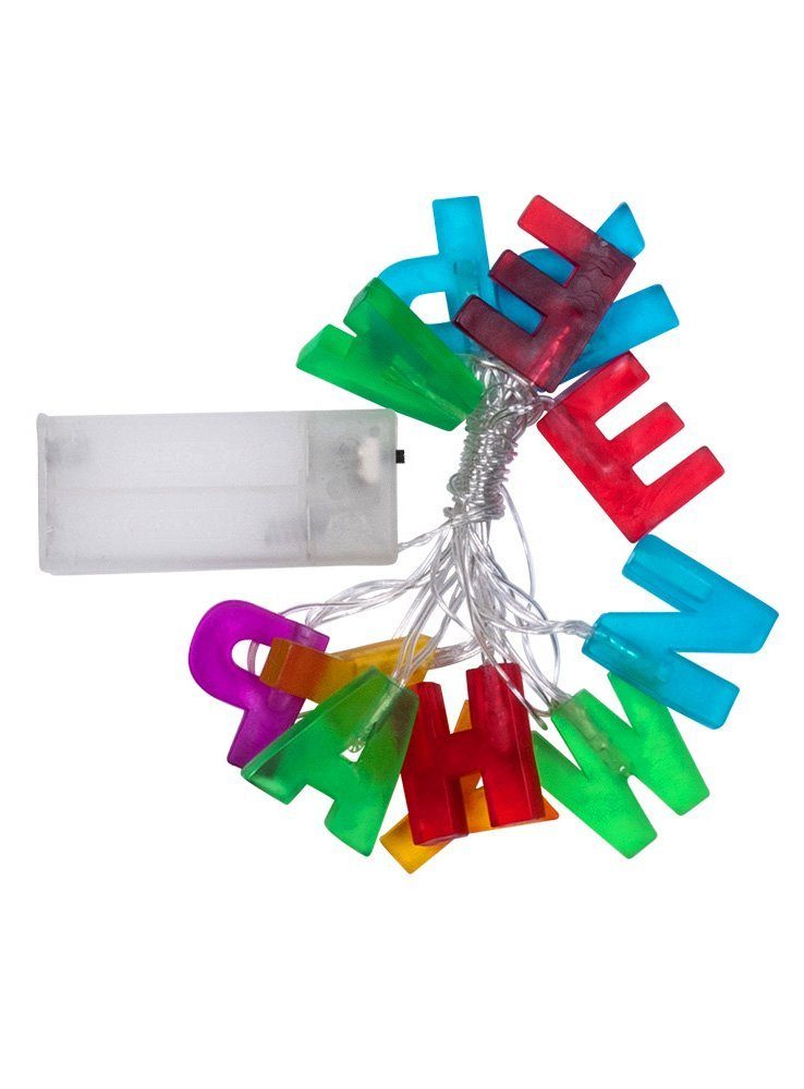Boland Girlande Lichterkette Happy New Year, Leuchtende Silvesterdeko mit kleinem Batteriefach