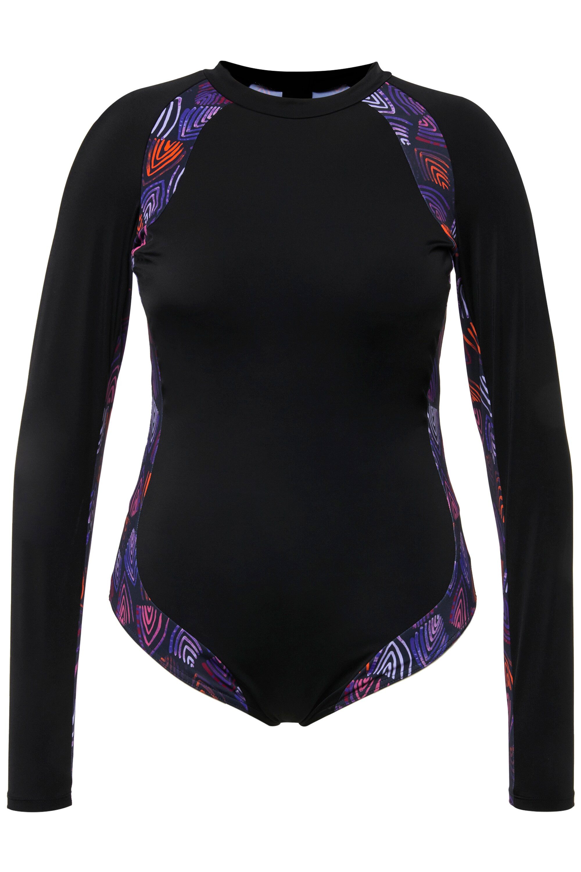 Ulla Popken Badeanzug Badeanzug LSF 50+ ohne Softcups Langarm Stehkragen günstig online kaufen