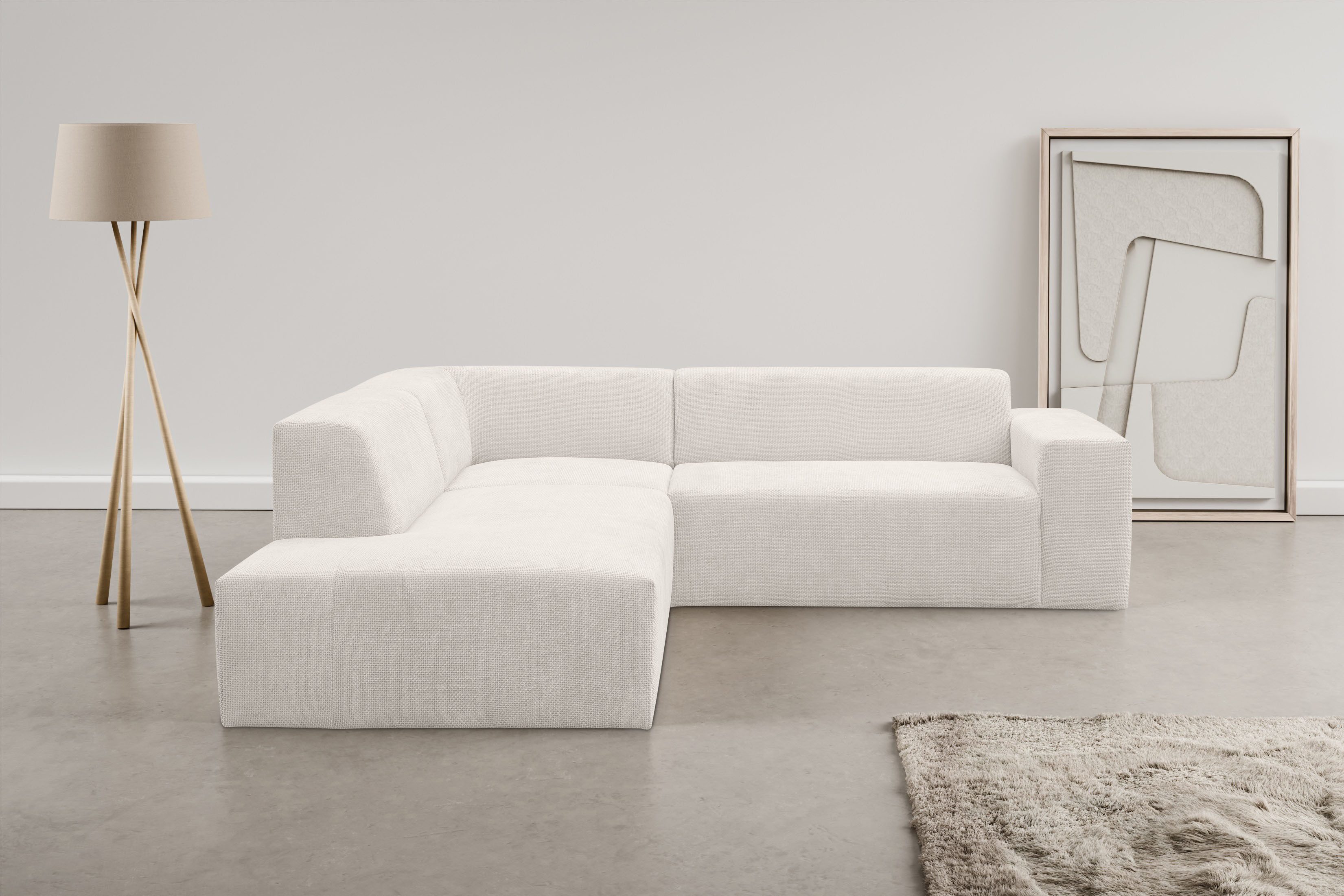 WERK2 Ecksofa "Zeus-M, tolles Sofa mit schönen Details, L-Form", Curvy Tren günstig online kaufen