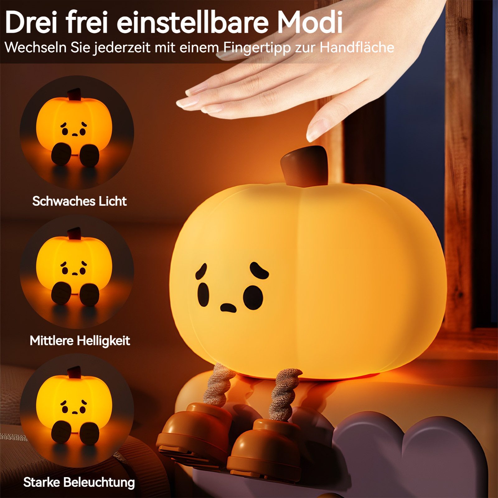 BlingBin Nachtlicht Kürbis Lampe, Touch Kinderbett günstig online kaufen