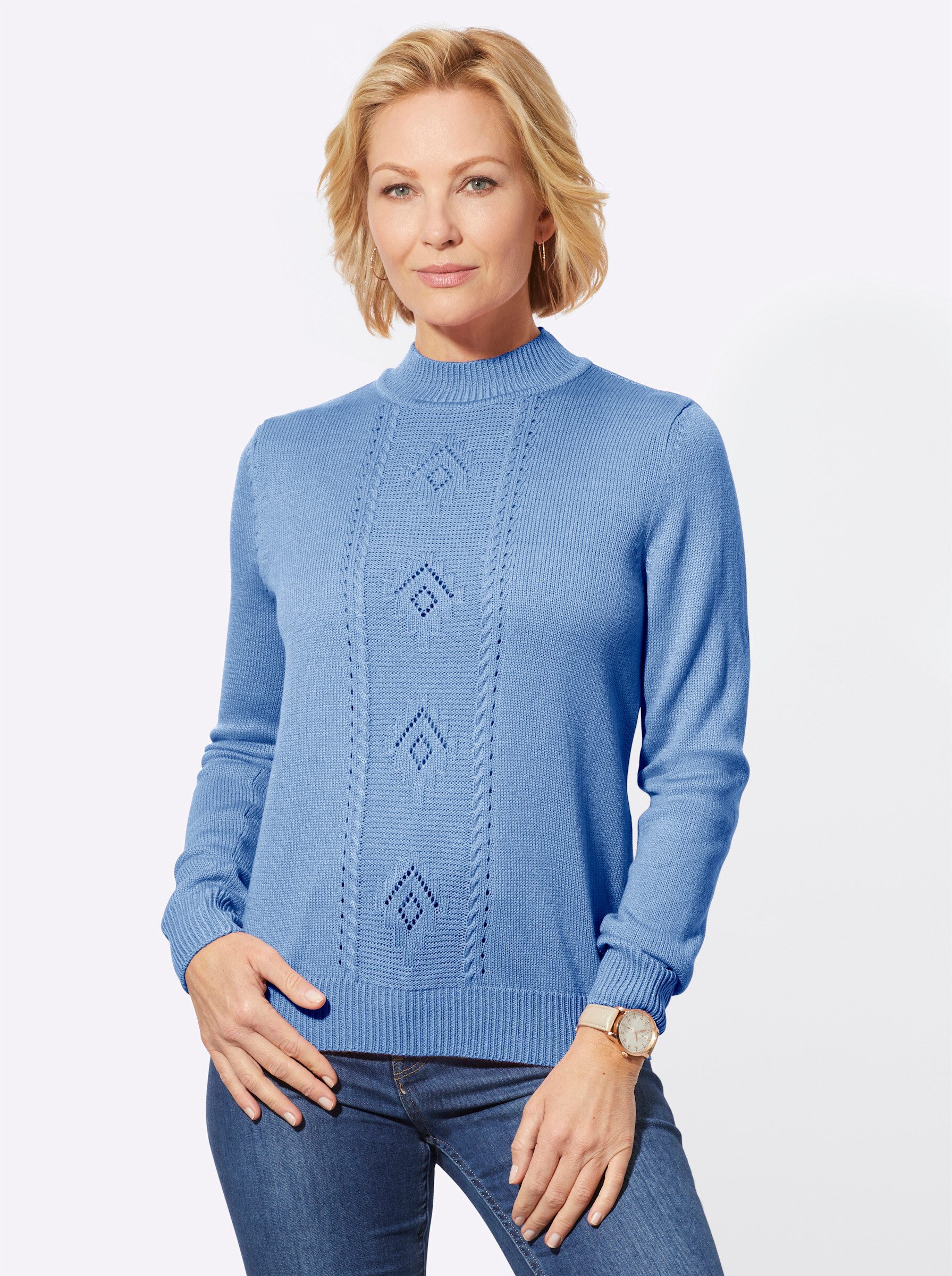 Strickpullover Stehkragenpullover