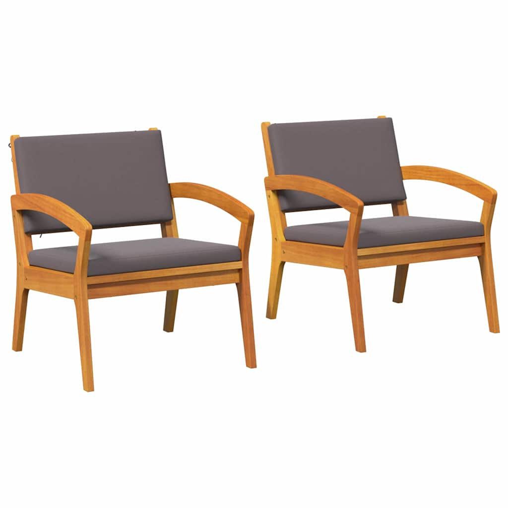 vidaXL Gartenlounge-Set Gartenstuhl 2 stk. Öl-Natur Massivholz, (2-tlg)