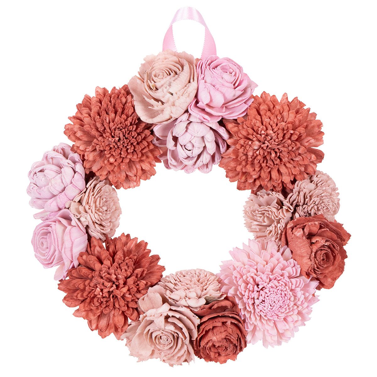 Trockenblume Blumenkranz Dekoration aus Holzblüten für stilvolle Wohnakzente, Florists Products, Höhe 6 cm