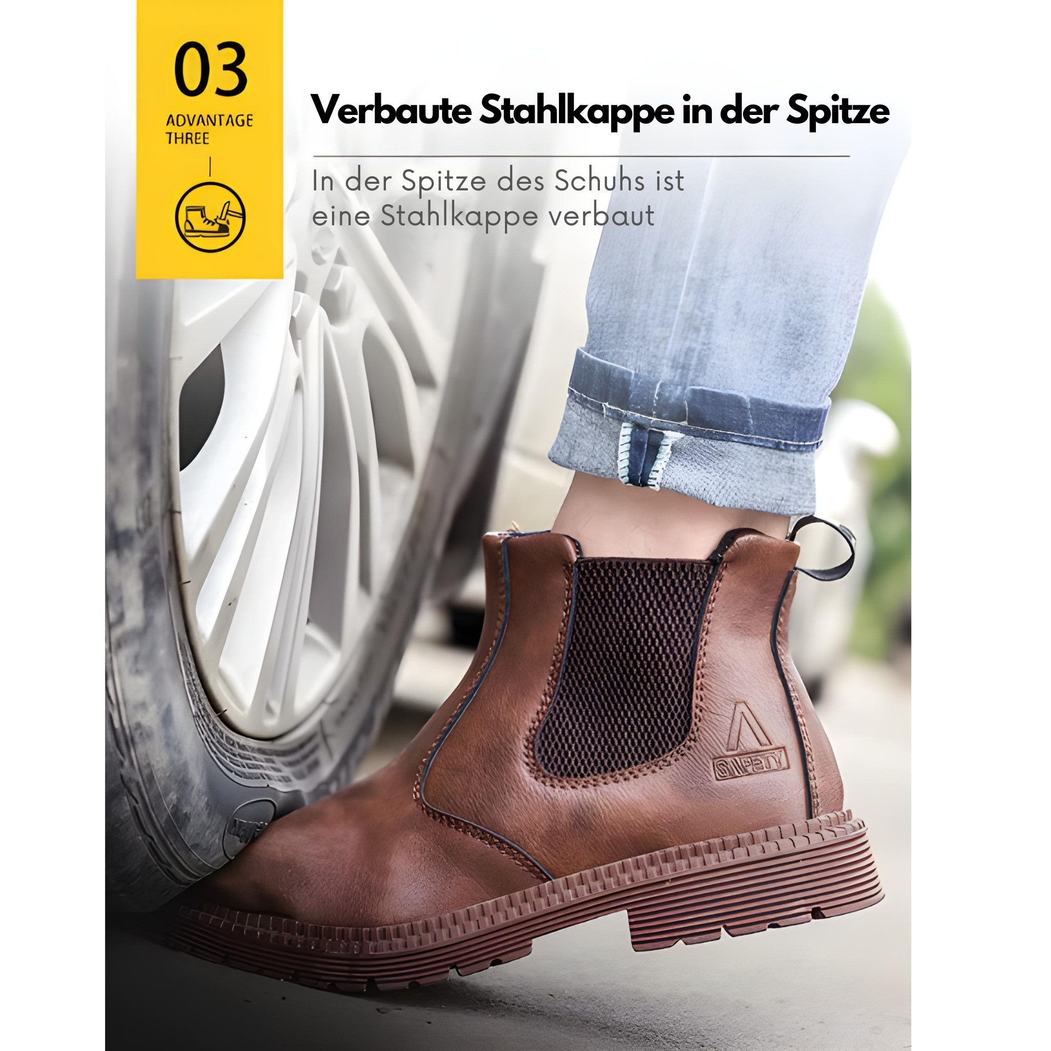 ARMORAX Leichte Sicherheitsschuhe mit Stahlkappe & Durchtrittschutz Sicherheitsstiefel Öl- & wasserabweisend, atmungsaktiv & flexibel