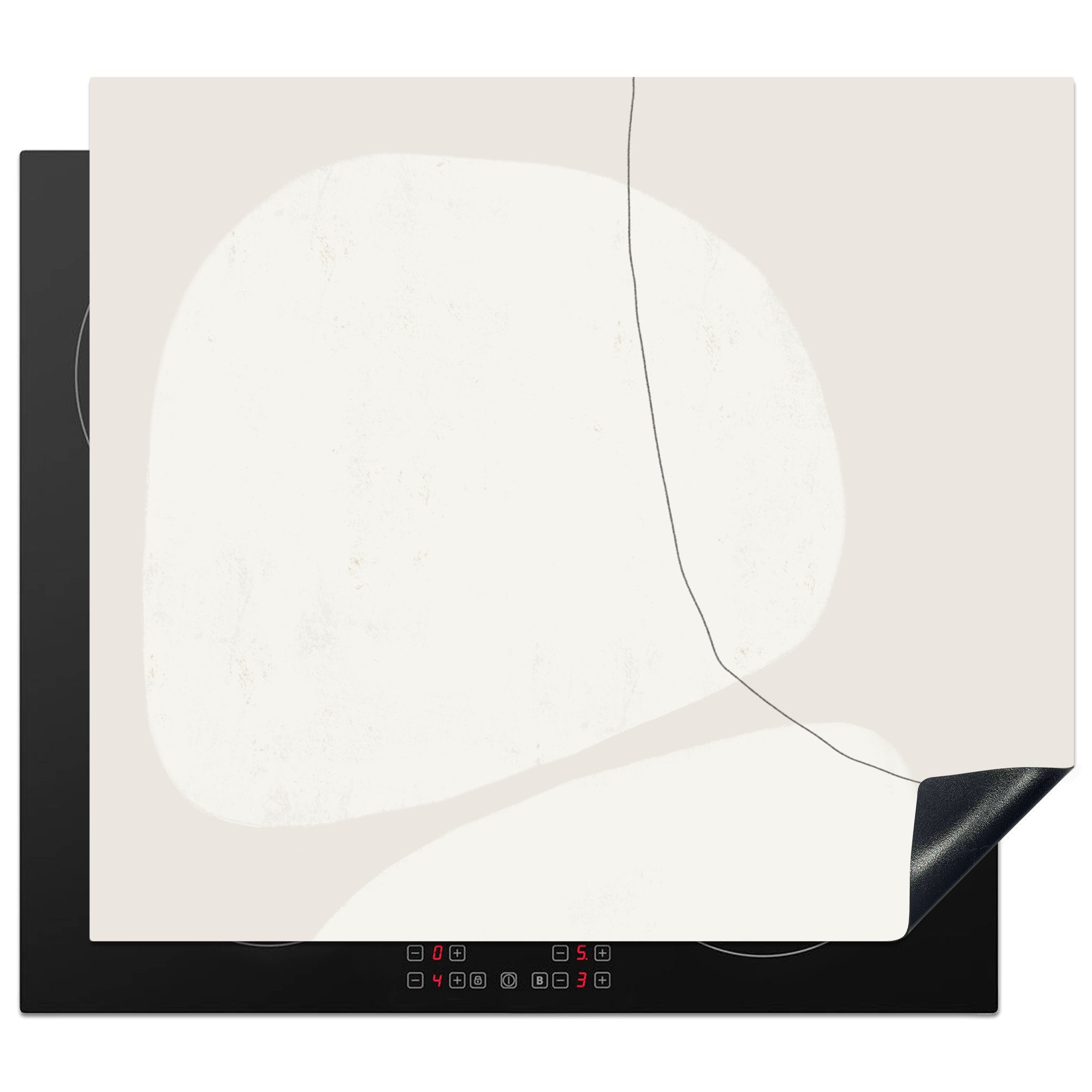 MuchoWow Herdblende-/Abdeckplatte Pastell - Minimalismus Induktionsschutz, Gestaltung, tlg), cm, Ceranfeldabdeckung 57x51 - Induktionskochfeld, (1 Vinyl