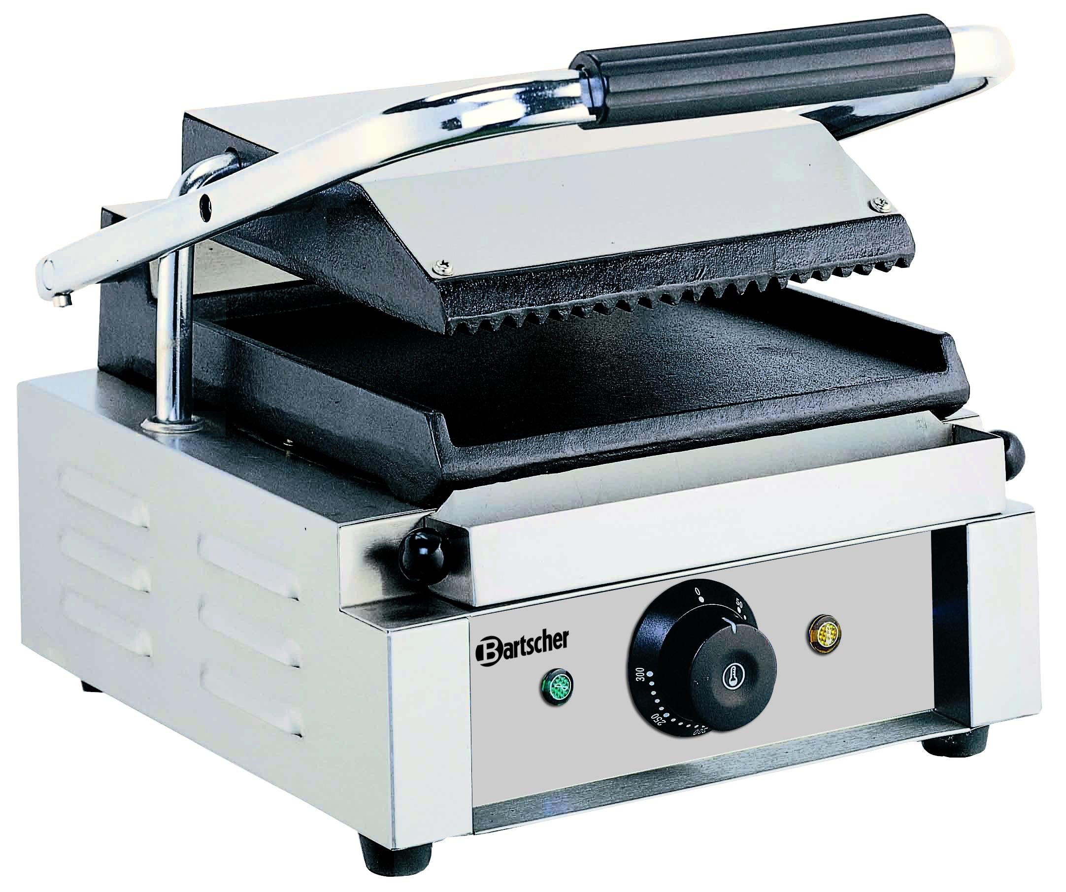 Bartscher Kontaktgrill Kontaktgrill 1800 1GR, Grillfläche oben gerillt, unten glatt, A150668