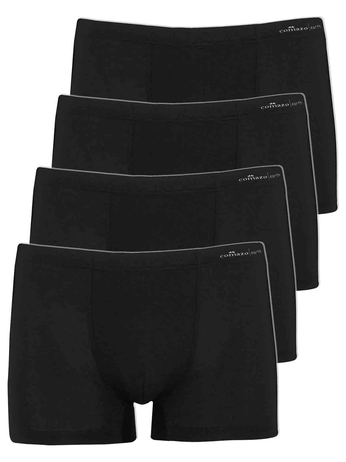 COMAZO Retro Pants 4er Pack Herren Pants ohne Eingriff (Spar-Set, 4-St) Vegan schwarz