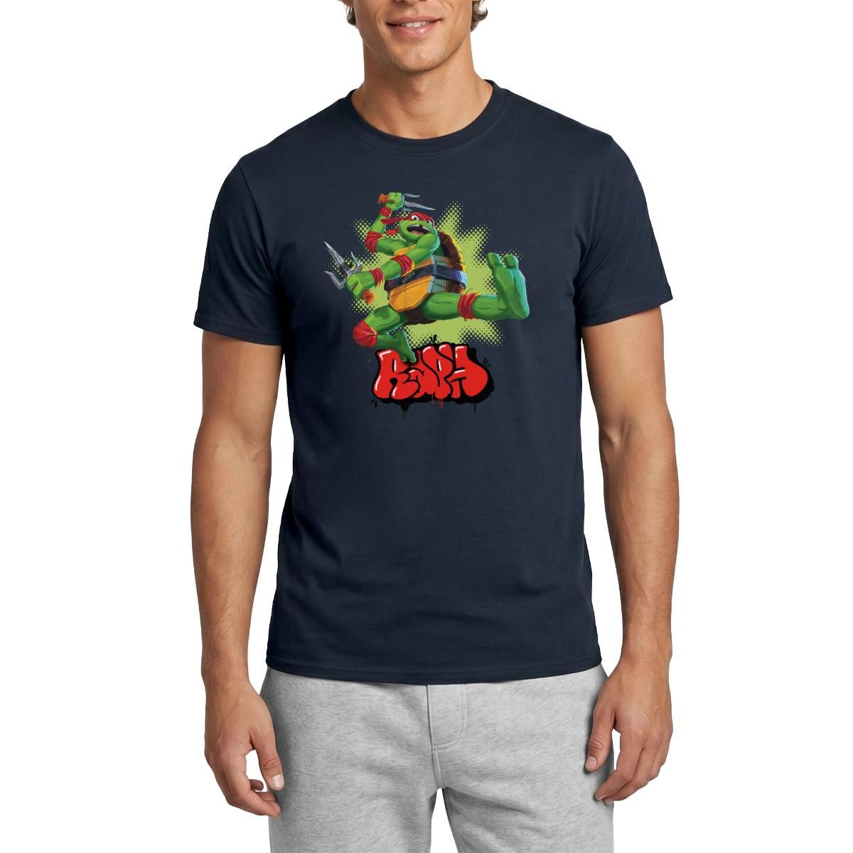 T-Shirt TMNT Mutant Mayhem Mit Turtle Raph Männer T-Shirt