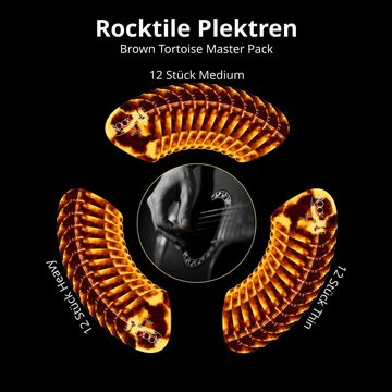 Rocktile Plektrum Rocktile Plektren Brown Tortoise 36er Master Pack, gemischte Stärken, 36 Stück im Set