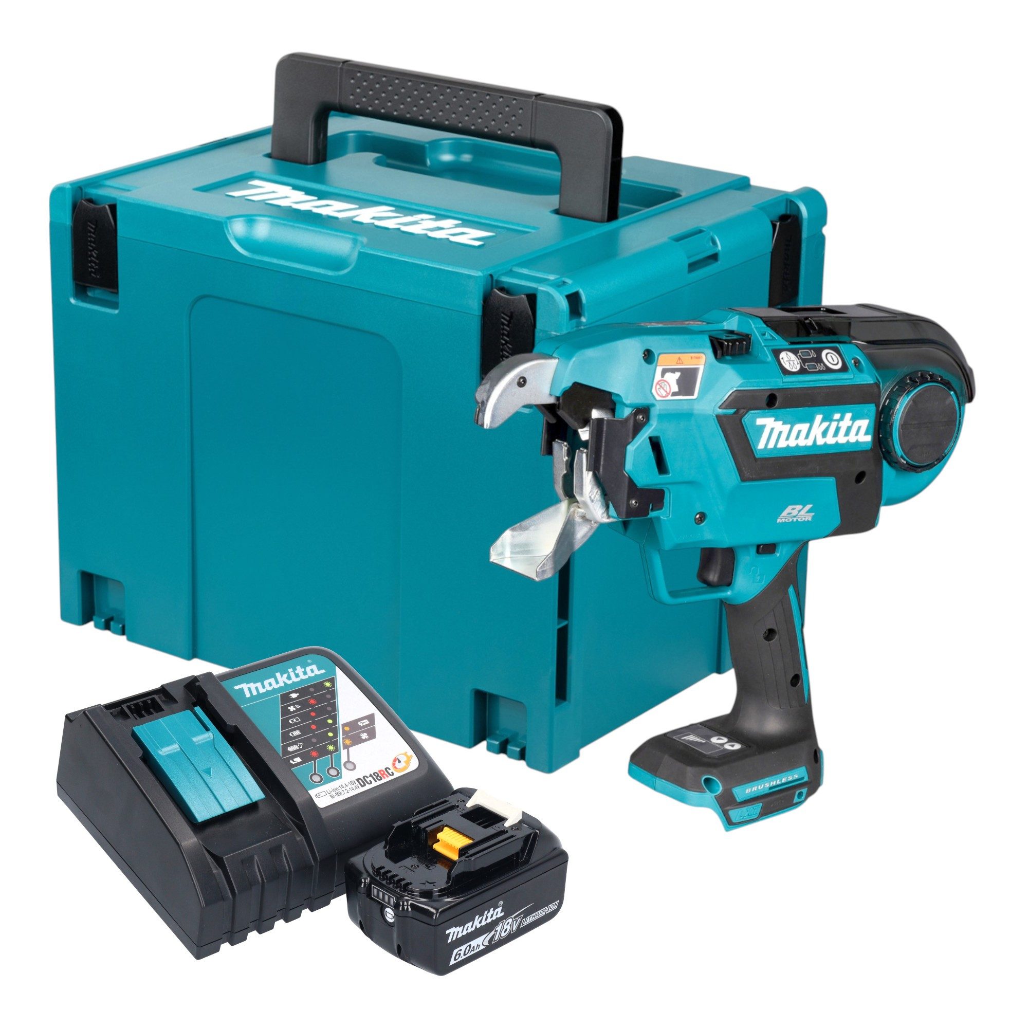 Makita Blindnietzange DTR 181 RG1J Akku Bewehrungsverbinder 18 V 0,8 mm Brushless + 1x Akku