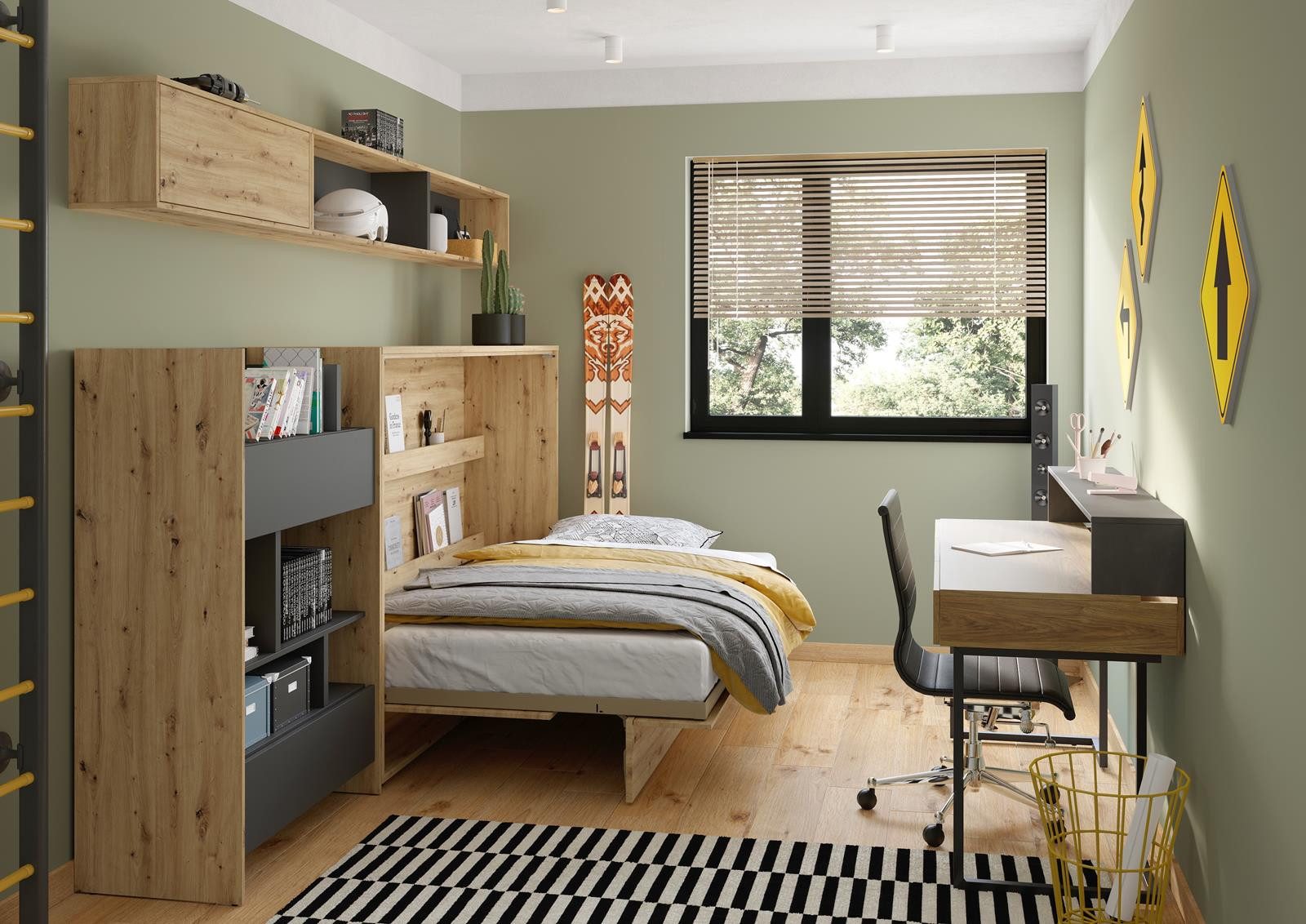 Compleo Schrankbett Horizontal Wandklappbett Lenart Bed günstig online kaufen