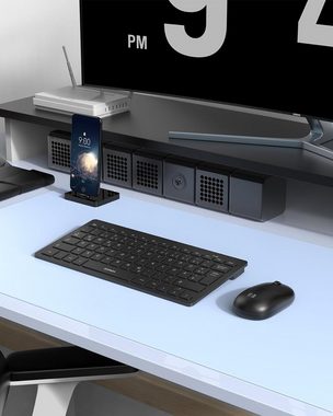 Seenda Kabellose Ultradünne Funk Tastatur- und Maus-Set, mit USB Emfänger für Computer/SmartTV/Zuhause/Büro/Reise QWERTZ Layout