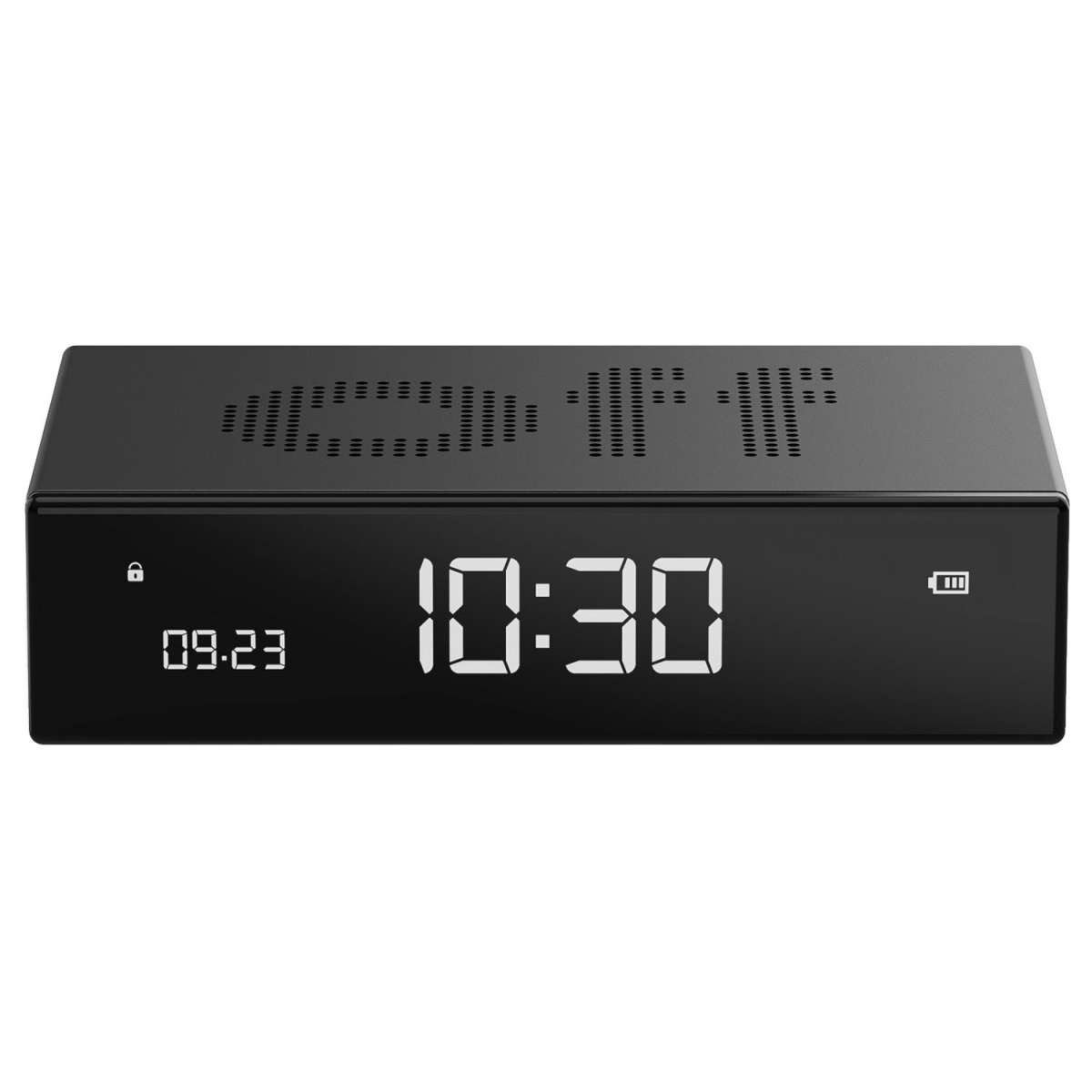 Lexon Quarzwecker LR152N Digitalwecker Flip Premium Schwarz