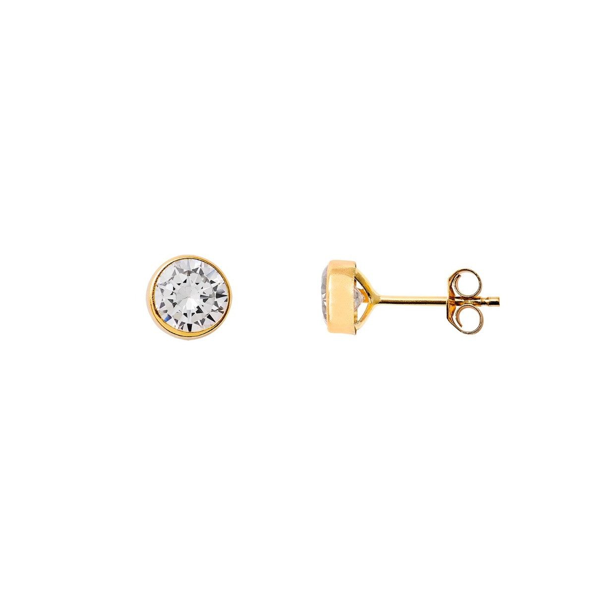 XENOX Paar Серьги-гвоздики XG14K4046G Серьги-гвоздики Damen Mädchen Fine Zarge Zirkonia Gelbgold 585/
