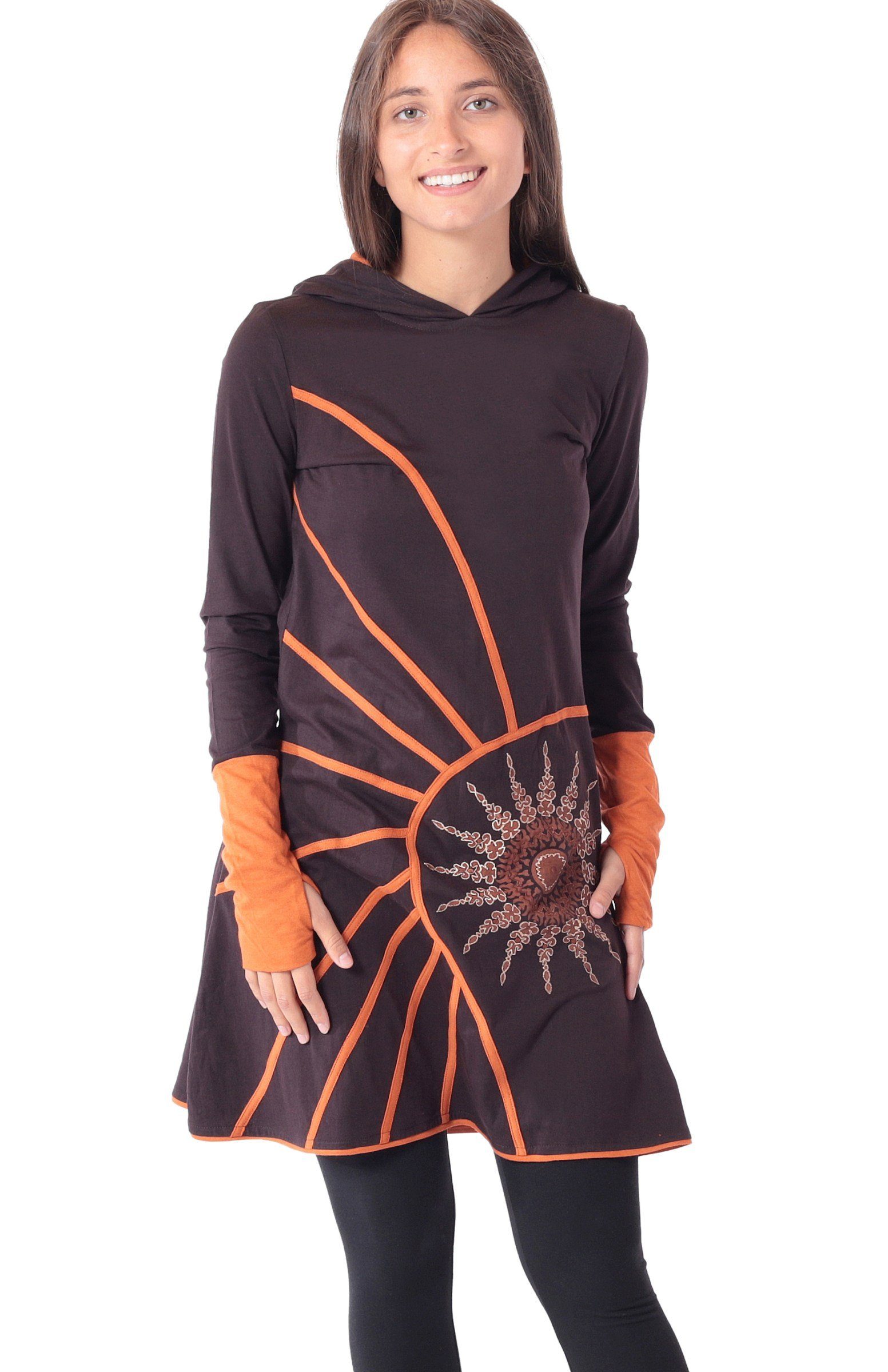 PUREWONDER Sweatkleid Langärmliges Kapuzenkleid aus Jersey günstig online kaufen