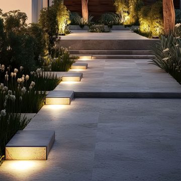 etc-shop LED Einbaustrahler, Leuchtmittel inklusive, Warmweiß, Farbwechsel, 2er Set Außen Leuchten Boden Garten Einbau Strahler