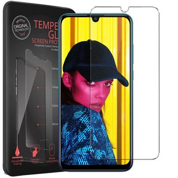 CoolGadget Handyhülle Schwarz als 2in1 Schutz Cover Set für das Huawei P Smart 2019 6,21 Zoll, 2x Glas Display Schutz Folie + 1x TPU Case Hülle für P Smart 2019