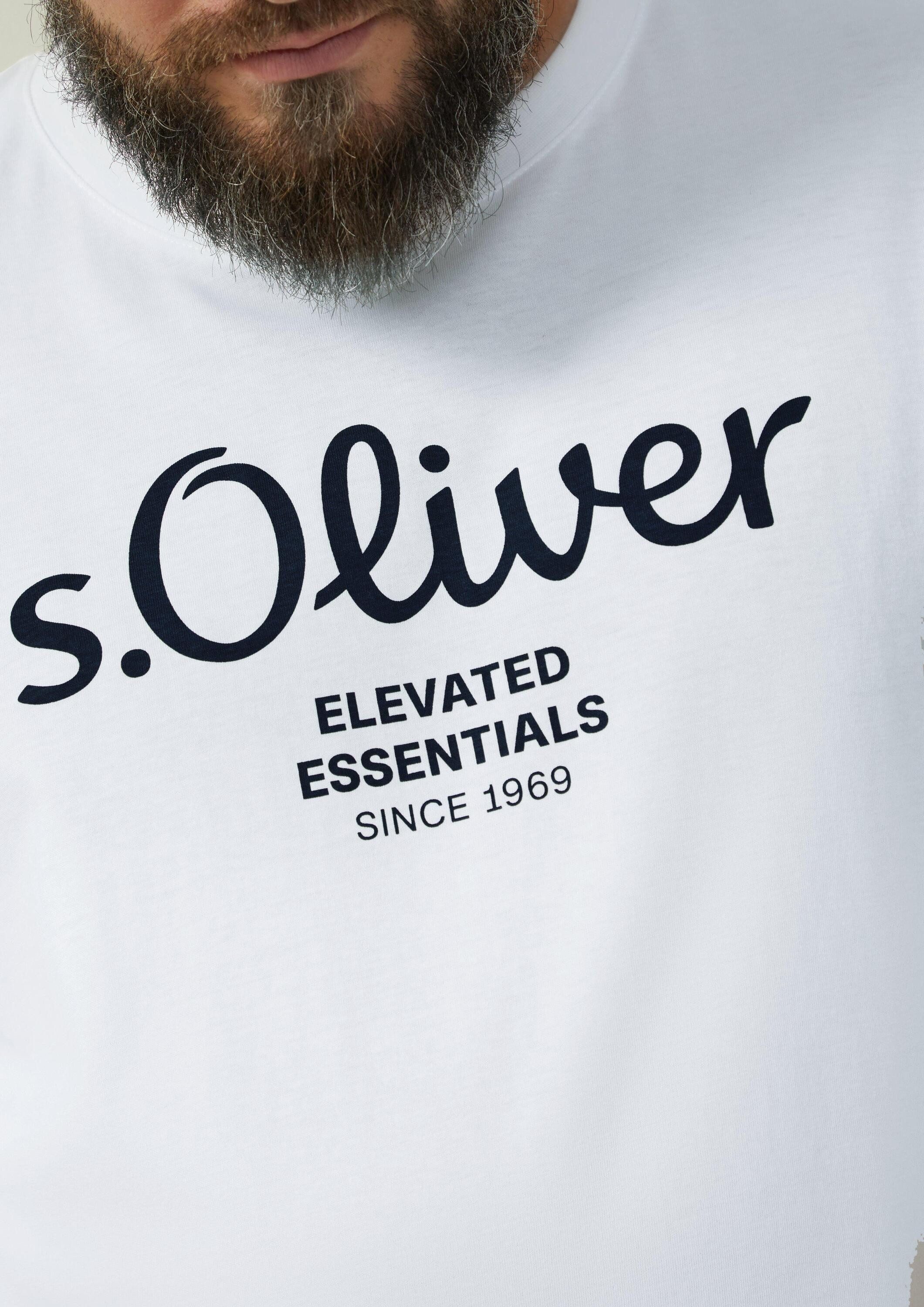 s.Oliver Kurzarmshirt T-Shirt Baumwoll-T-Shirt mit Logo-Print