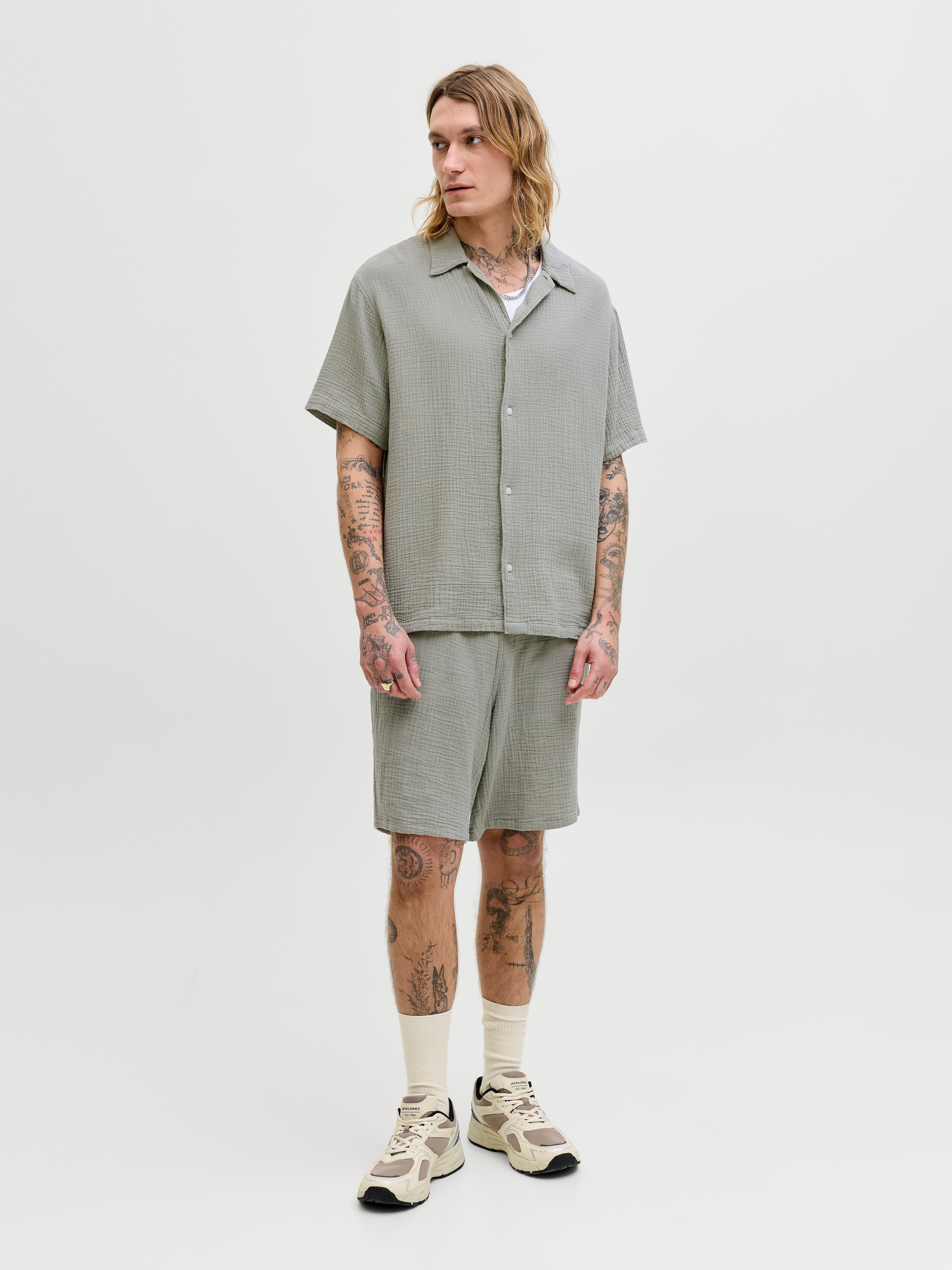 Jack & Jones Kurzarmhemd JORNANTUCKET DOUBLE CLOTH SHIRT SS EA26 – Bild 5 von 5