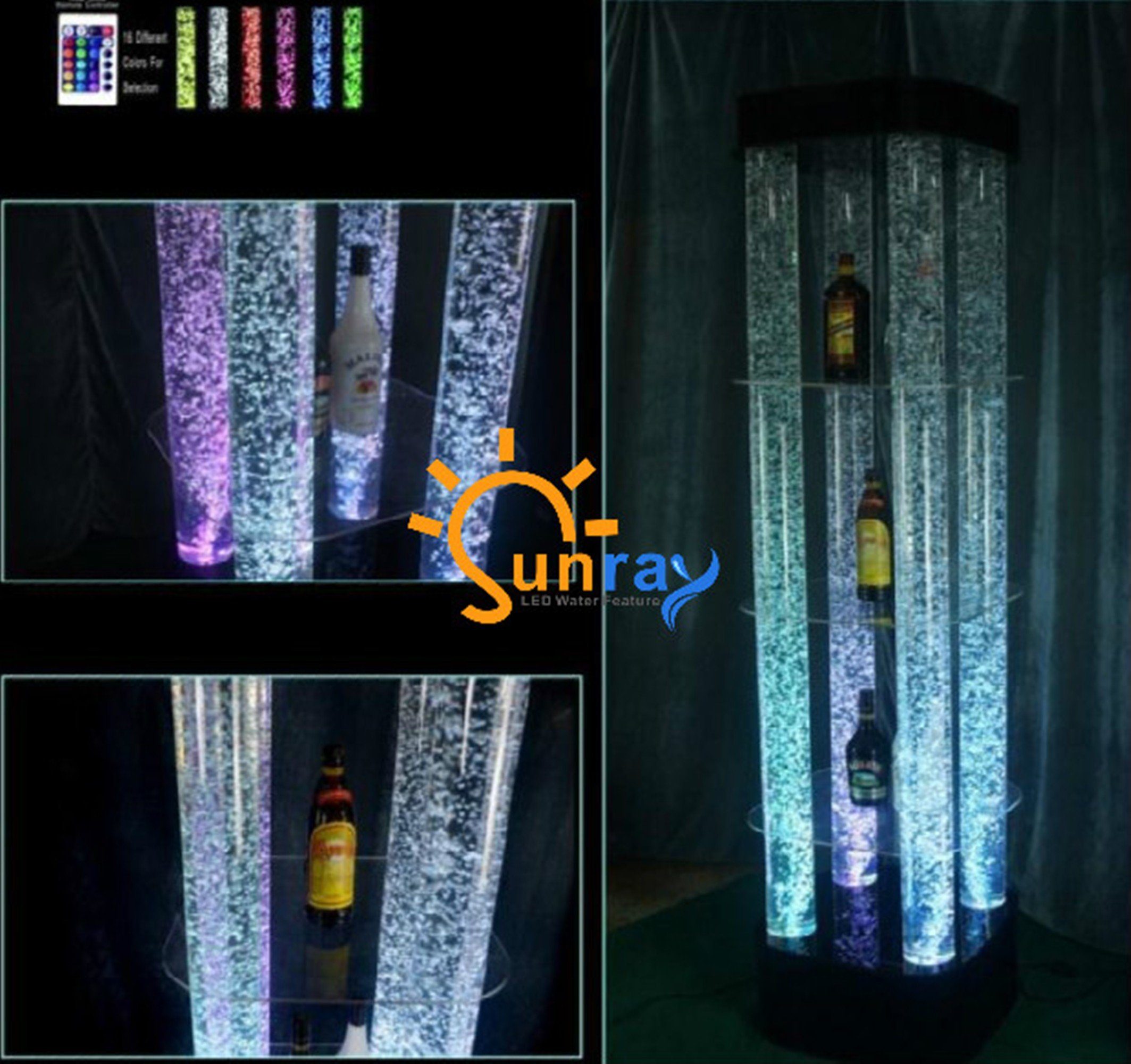 JVmoebel Regal, Led Wasser Wand Bar Theke Designer Beleuchtet Regale