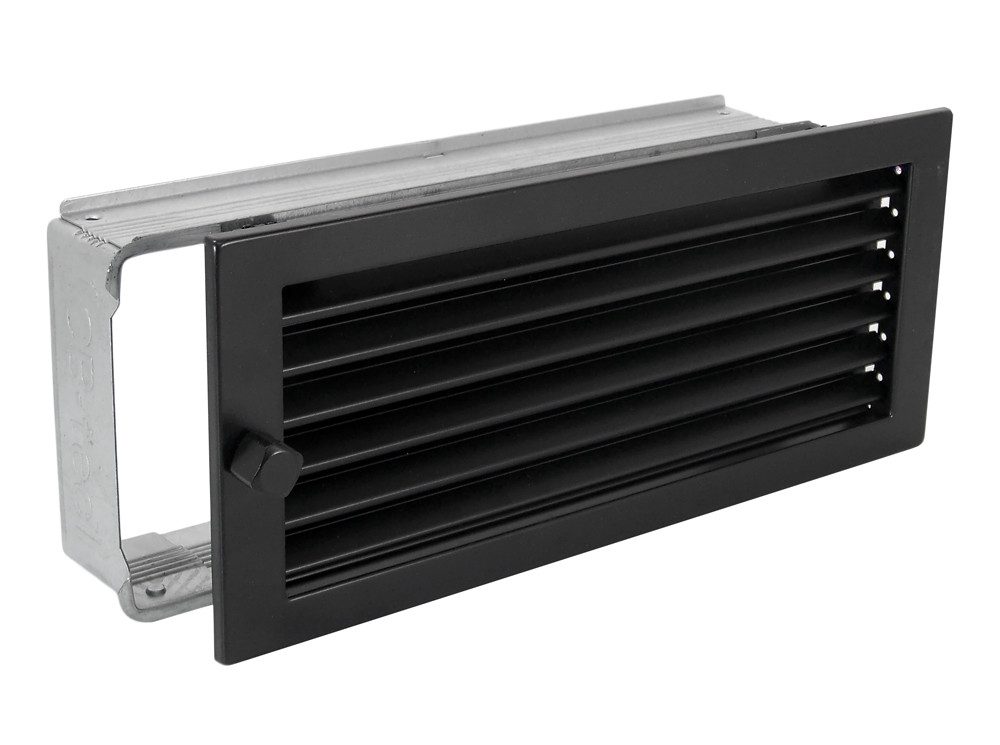CB-TEC Lüftungsgitter Warmluftgitter WG 3515 S Lüftungsgitter Schwarz 350 x 150 Abluftgitter, Regulierbare Lamellen