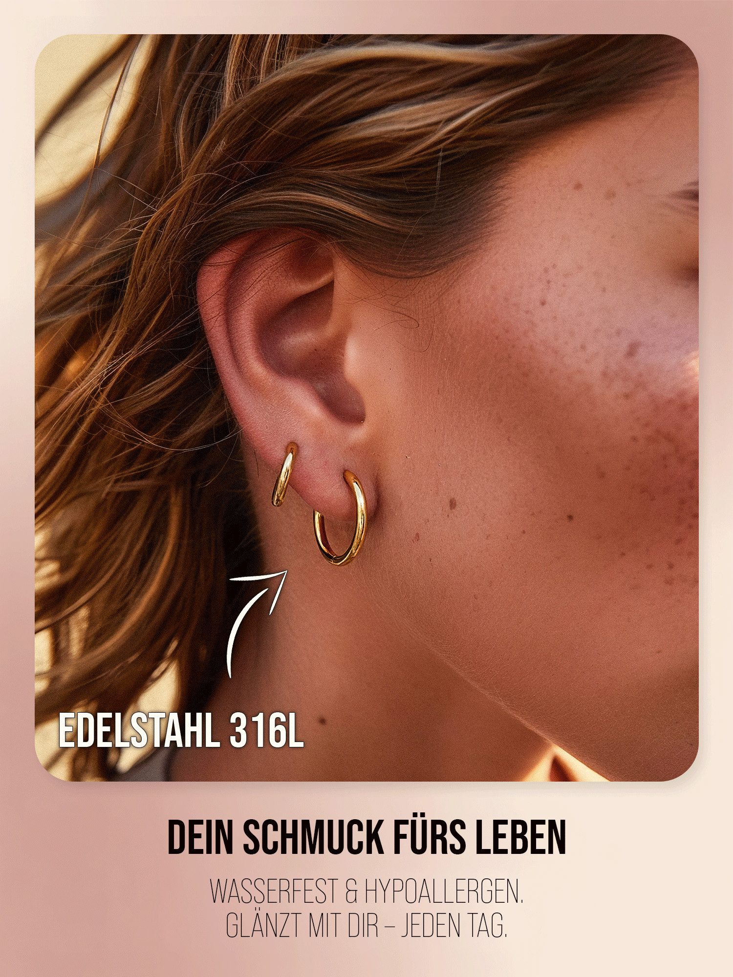 THIORA Creolen-Set Damen-Creolen „Aruba“ aus Edelstahl, 14/18/22 mm, 316L E günstig online kaufen