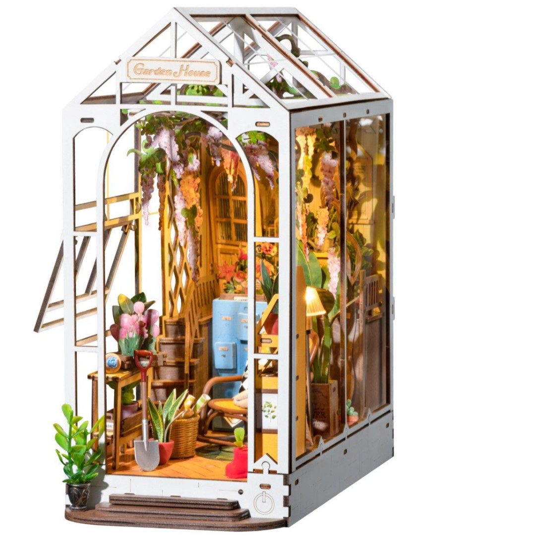 TSE 3D-Puzzle Rolife DIY Book Nook Puzzle Feriengartenhaus Holzbausatz Bücherregal, Puzzleteile