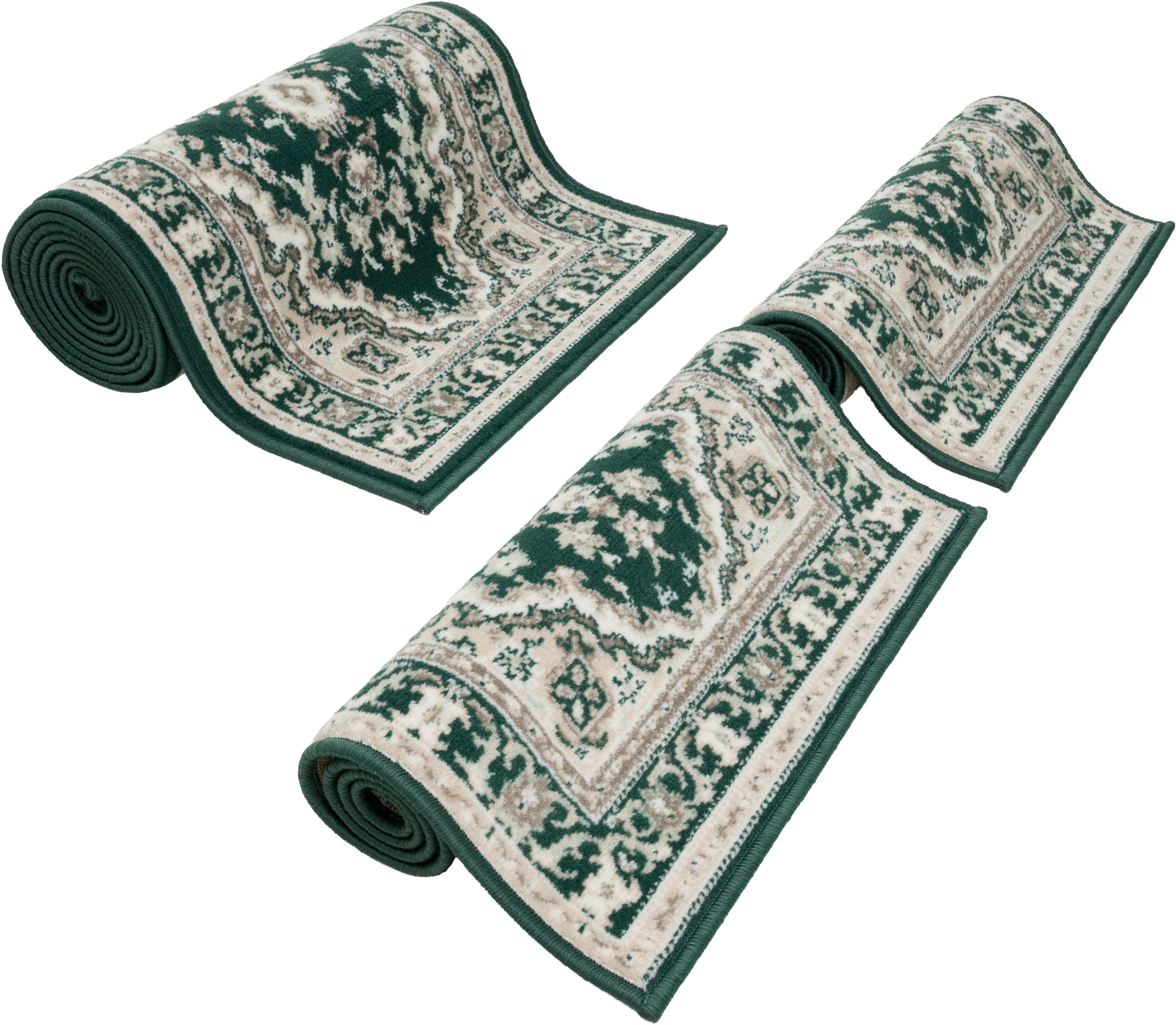 my home Bettumrandung Oriental, Made in Belgium, Höhe 7 mm, (1-tlg), Läufer-Set, Kurzflor, Orient-Optik, mit Bordüre, pflegeleicht, elegant