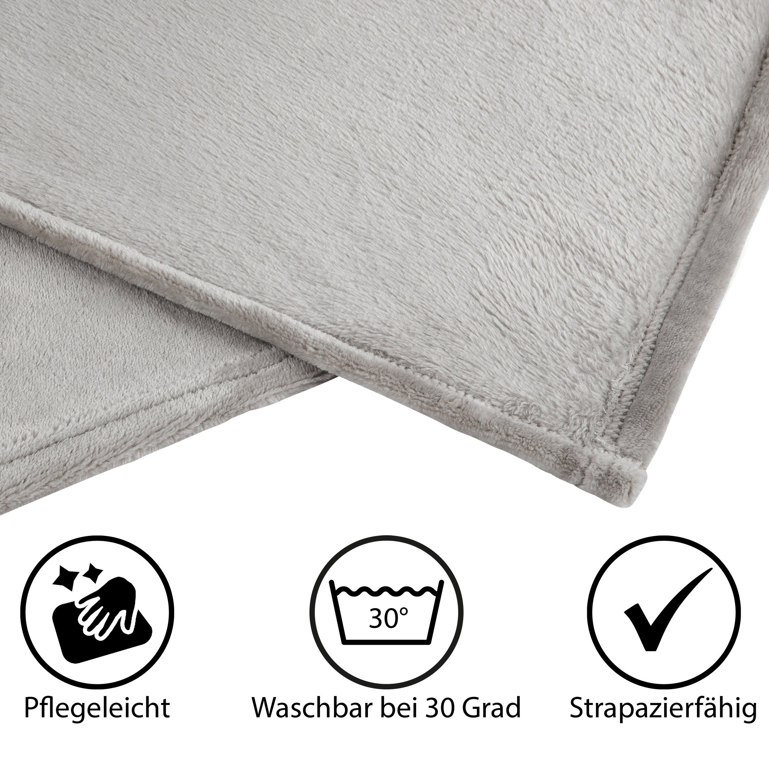 Wohndecke Cashmere Touch flauschige Sofadecke, Zestri, Couchdecke kuschelig & warm für Winter, verschiedene Farben