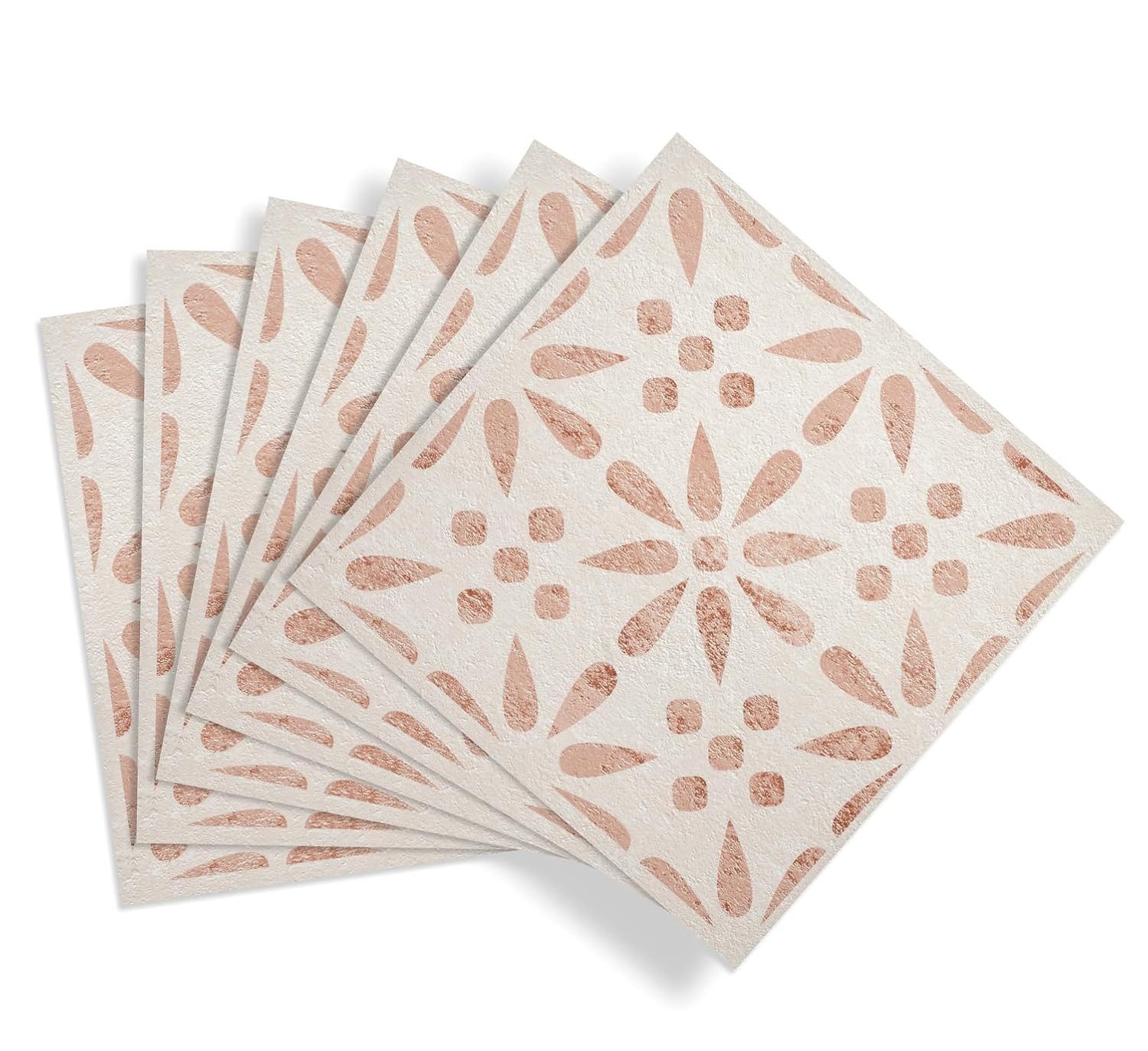 d-c-fix Bodenfliese Klebefliesen für Boden & Wand PVC Fliesen selbstklebend, 274-5066 I Vintage Flowers, Bodenbelag selbstklebend - Für Küche, Bad / Badezimmer & Wohnzimmer