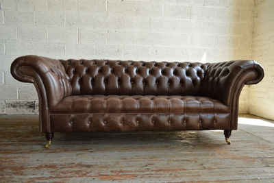 JVmoebel Chesterfield-Sofa Chesterfield Sofa 3 Sitzer Designer Couchen Sofas 100% Leder Sofort, Made in Europe