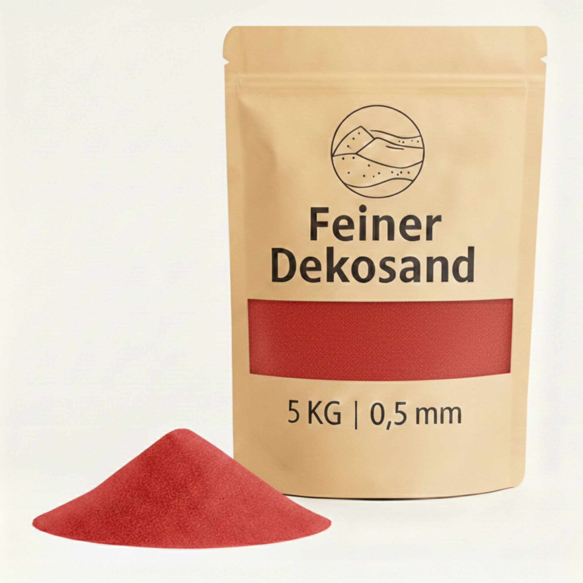 matches21 HOME & HOBBY Deko-Granulate Deko-Sand 5 KG rot Ø 0,5 mm Vasen Glas-Füllung Streudeko, (1 St), Bunter Farbsand als feines Deko-Granulat Bastelsand