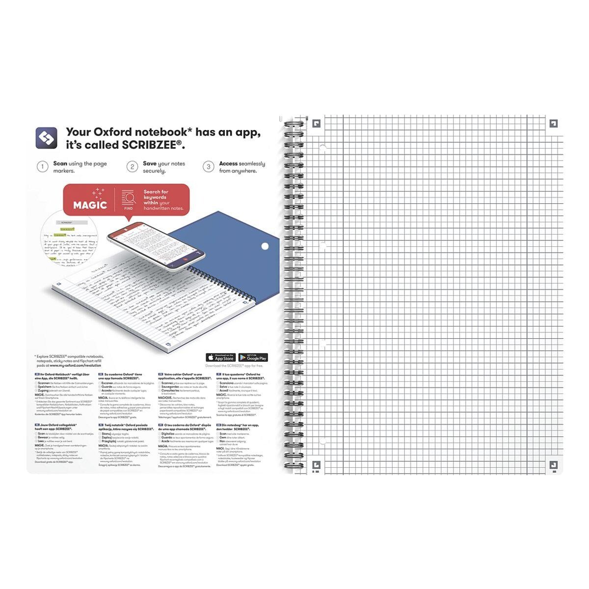 OXFORD Collegeblock Essentials KarLi, DIN A4, 70 Blatt, kombinierte Lineatur, gelocht, mit Register